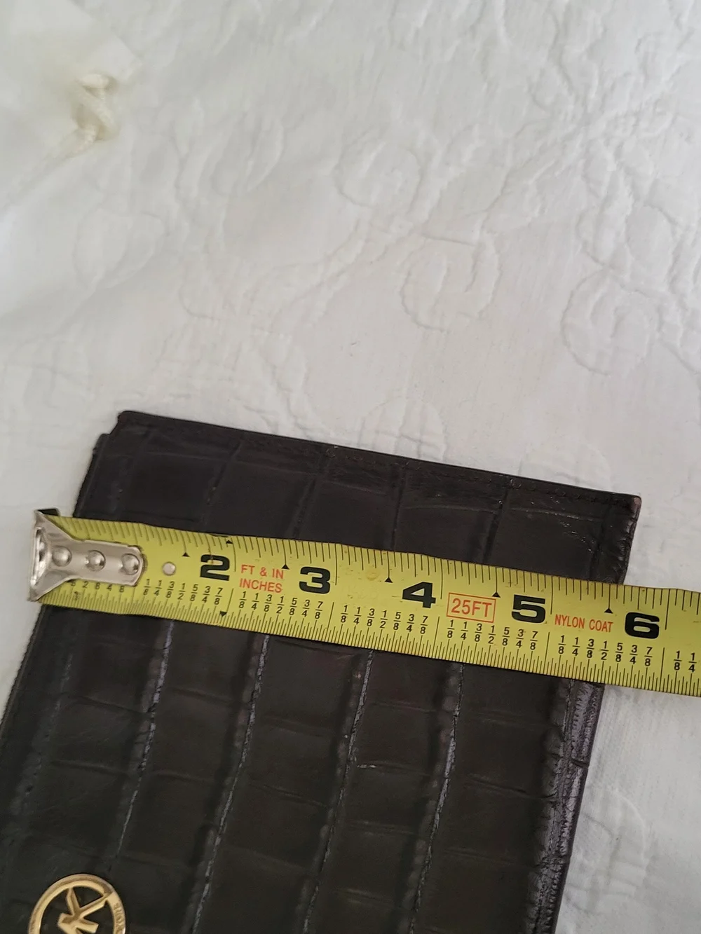 Michael Kors Black Croc-Embossed Wristlet Clutch